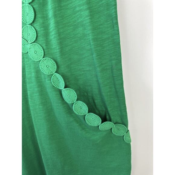 *Altered* BODEN Saskia Jersey Trim Dress Medallion Kelly Green Pockets Size 10 - Picture 6 of 13